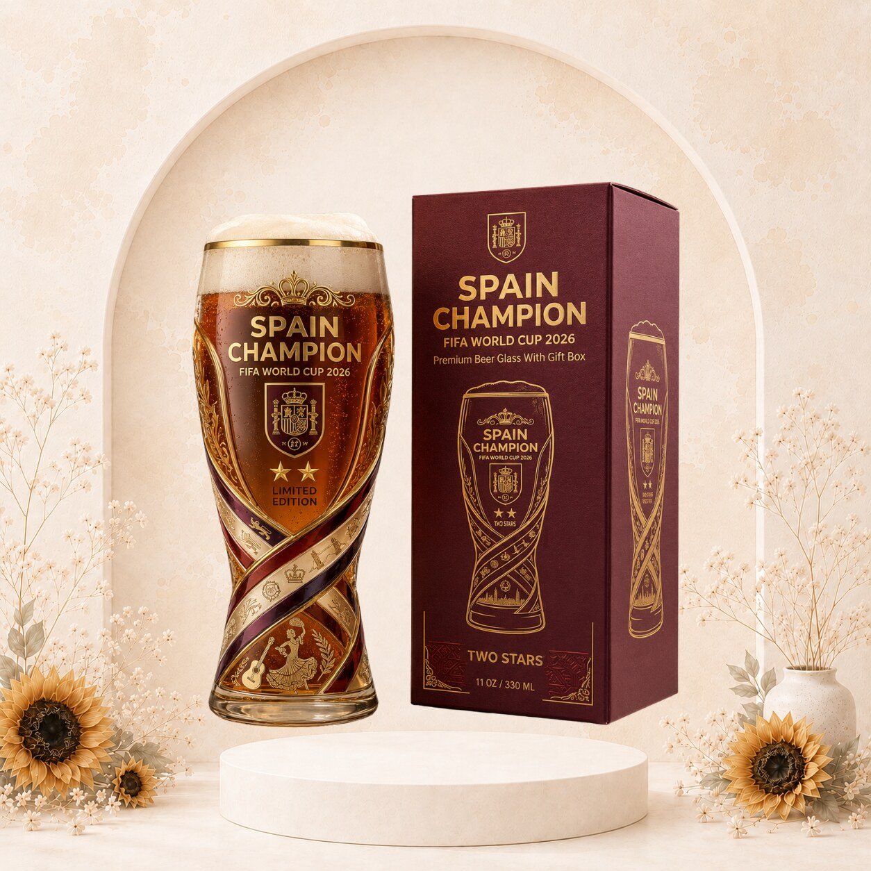 Spain World Cup 2026 Champions Beer Glass Special Edition