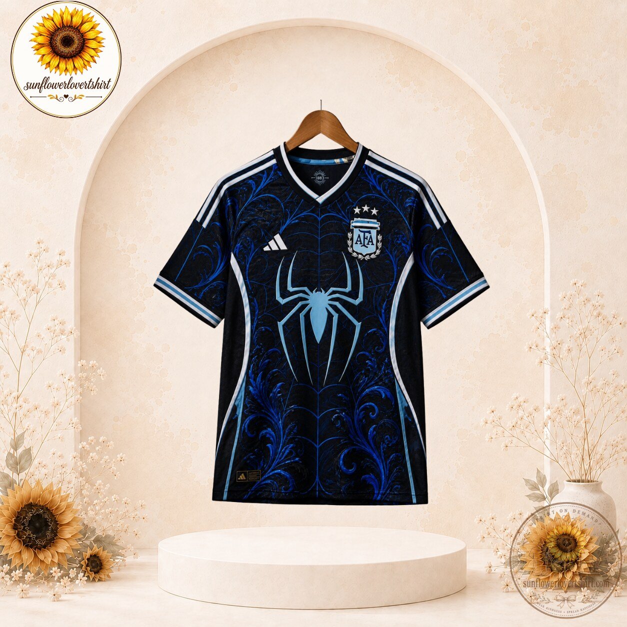 Argentina Spider-Man Symbiote Dark Blue Football Jersey