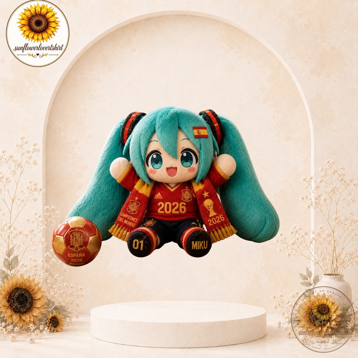 Hatsune Miku Spain World Cup 2026 Champions Plush Doll Special Edition